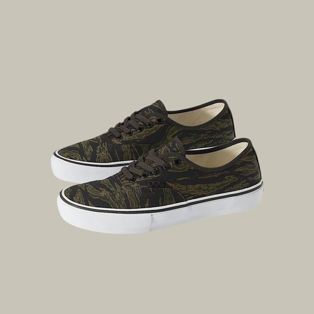 Vans Skate Authentic Tiger Camo Black Olive Men's Size 11 NEW